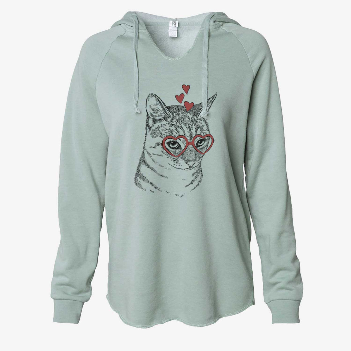 Valentine Dora the Tabby Cat - Cali Wave Hooded Sweatshirt