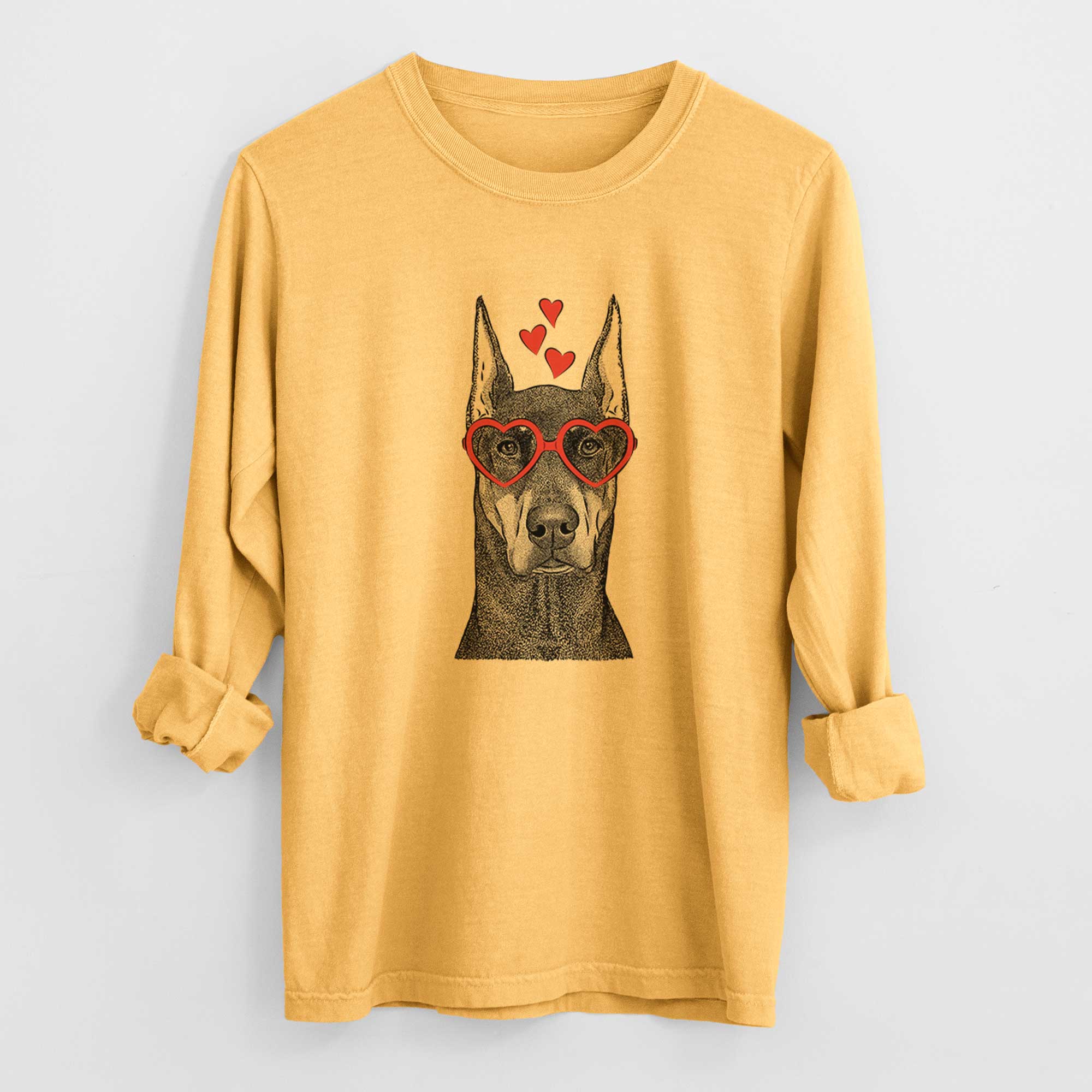 Valentine Drake the Doberman Pinscher - Heavyweight 100% Cotton Long Sleeve