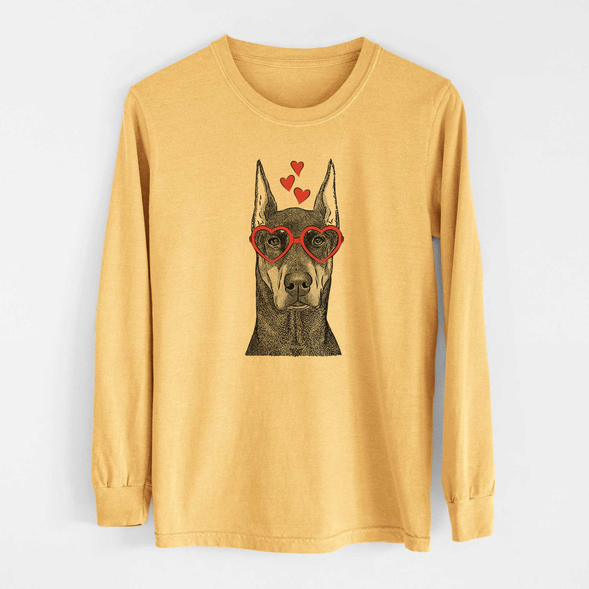 Valentine Drake the Doberman Pinscher - Heavyweight 100% Cotton Long Sleeve