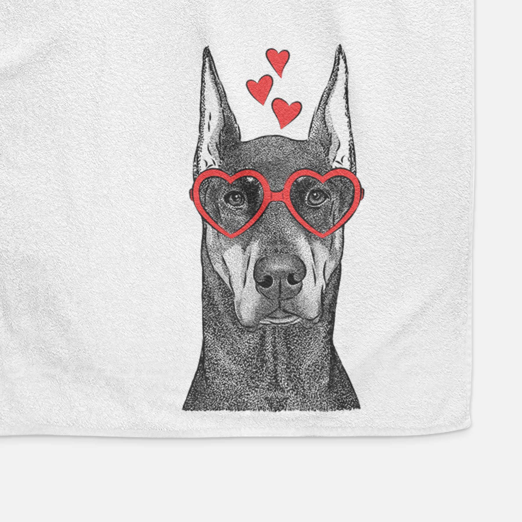 Carolines Treasures WDK3000WTKT 28 x 19 in. Unisex Doberman Pinscher Red & Rust Natural Ears No.1 Christmas White Dish Towels Kitchen Towel - Set of 2