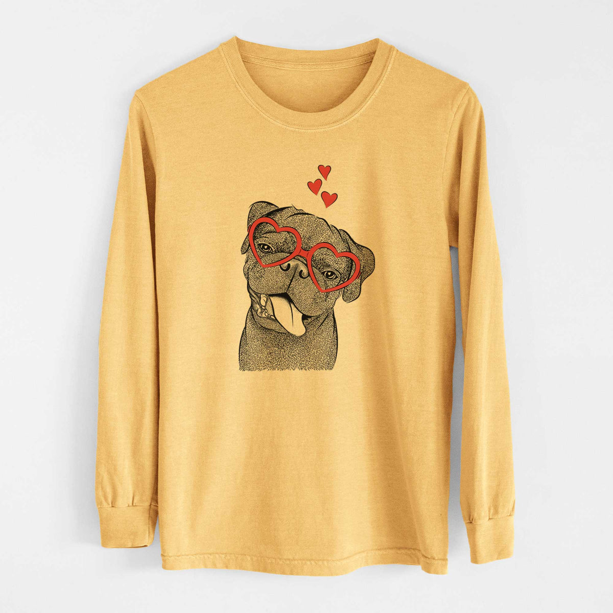 Valentine Dudley Danger the Pug - Heavyweight 100% Cotton Long Sleeve