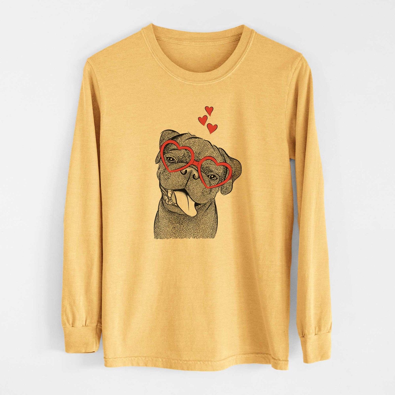 Valentine Dudley Danger the Pug - Heavyweight 100% Cotton Long Sleeve