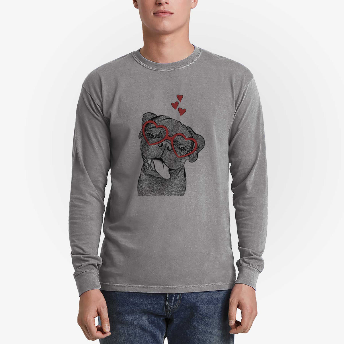 Valentine Dudley Danger the Pug - Heavyweight 100% Cotton Long Sleeve