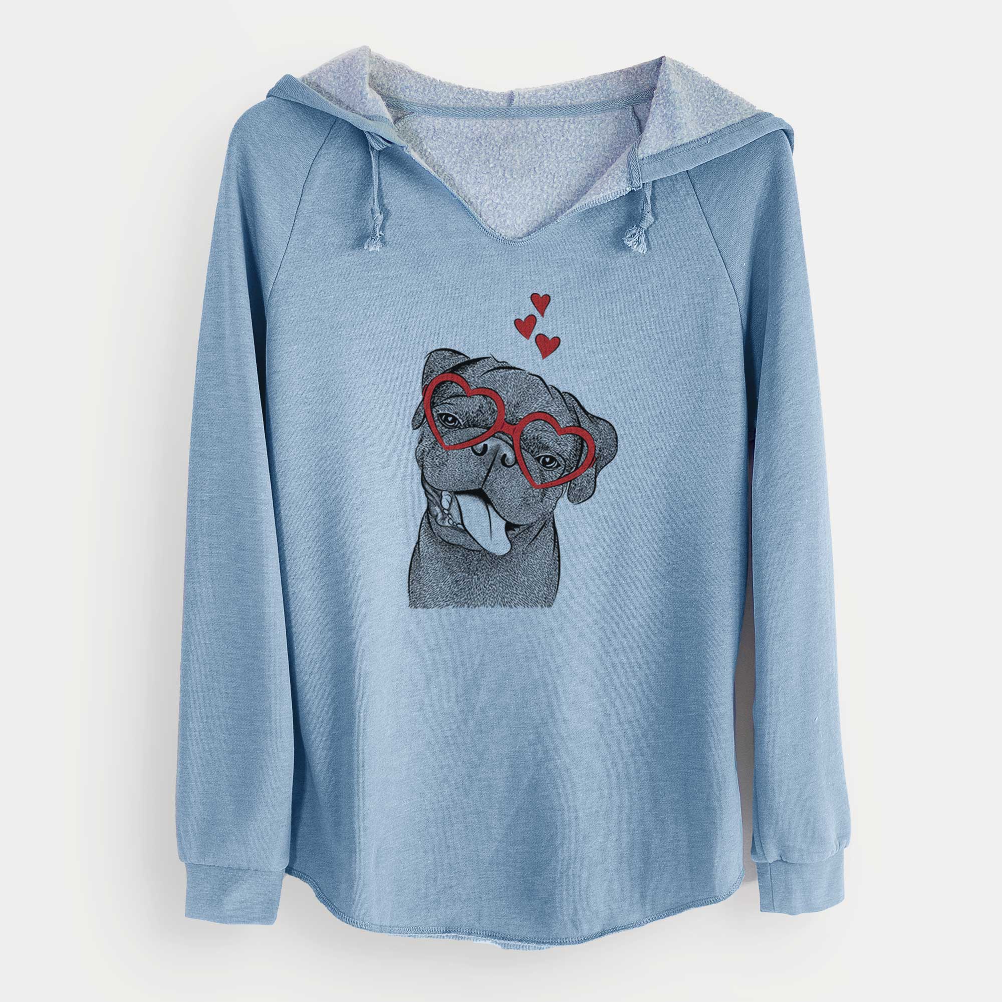 Valentine Dudley Danger the Pug - Cali Wave Hooded Sweatshirt