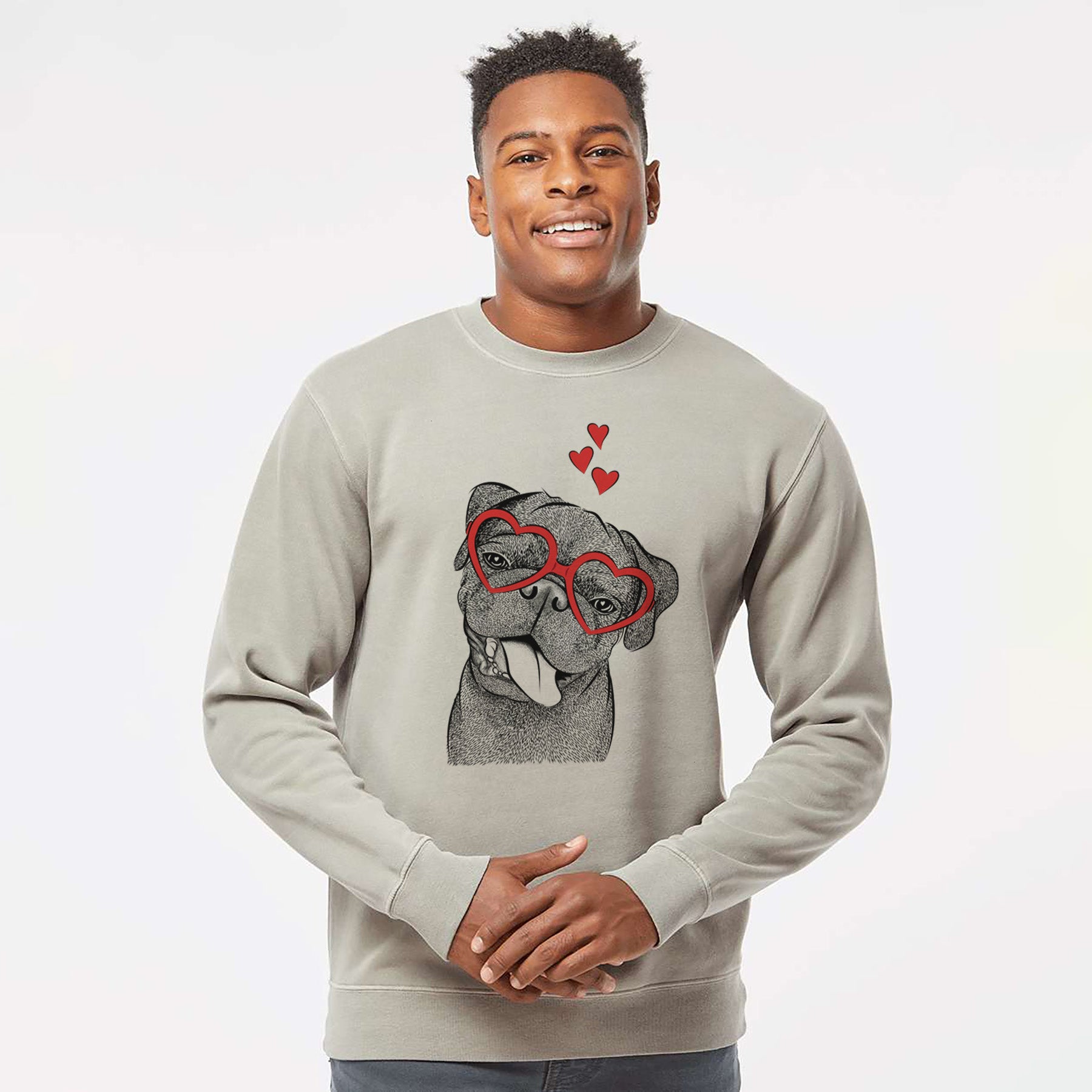 Valentine Dudley Danger the Pug - Unisex Pigment Dyed Crew Sweatshirt