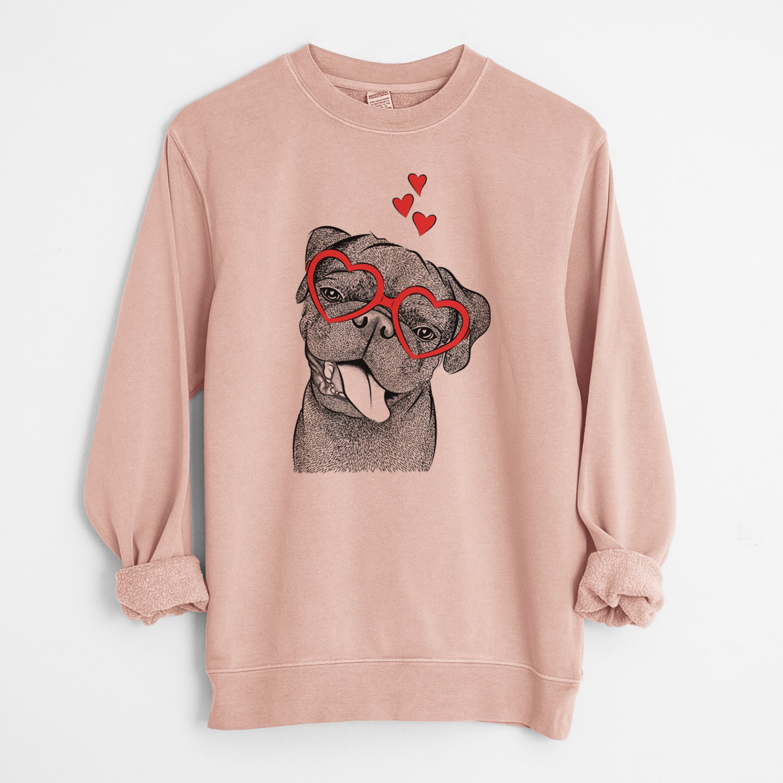 Valentine Dudley Danger the Pug - Unisex Pigment Dyed Crew Sweatshirt