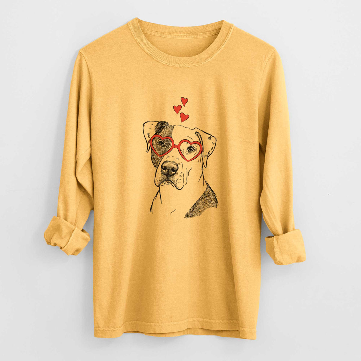 Valentine Duke the American Staffordshire Terrier Mix - Heavyweight 100% Cotton Long Sleeve