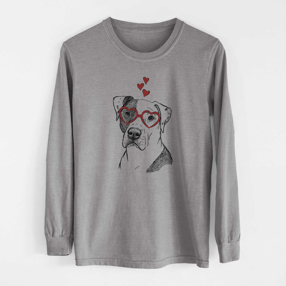 Valentine Duke the American Staffordshire Terrier Mix - Heavyweight 100% Cotton Long Sleeve