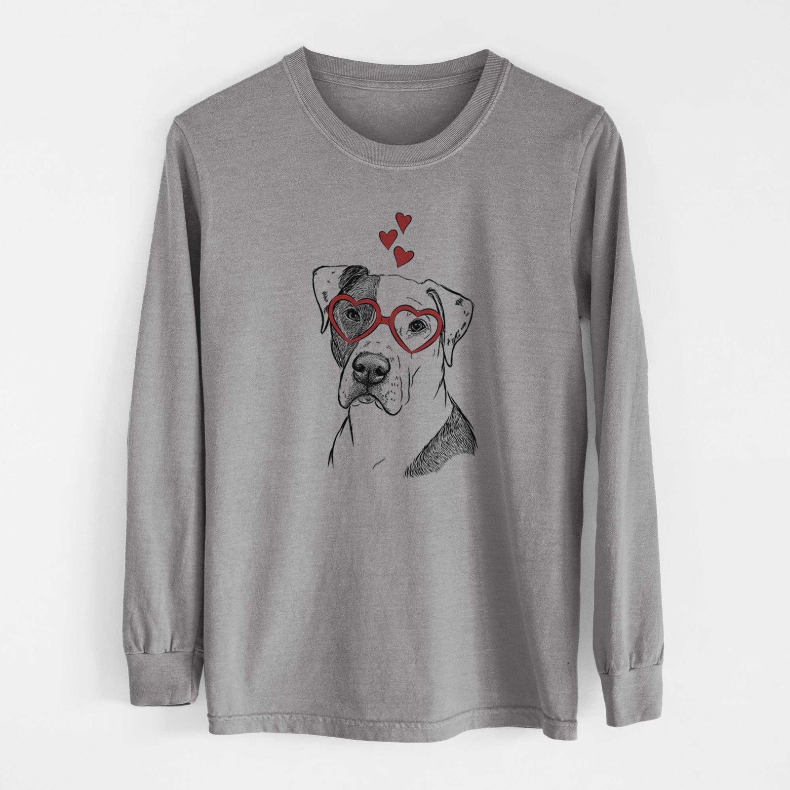 Valentine Duke the American Staffordshire Terrier Mix - Heavyweight 100% Cotton Long Sleeve