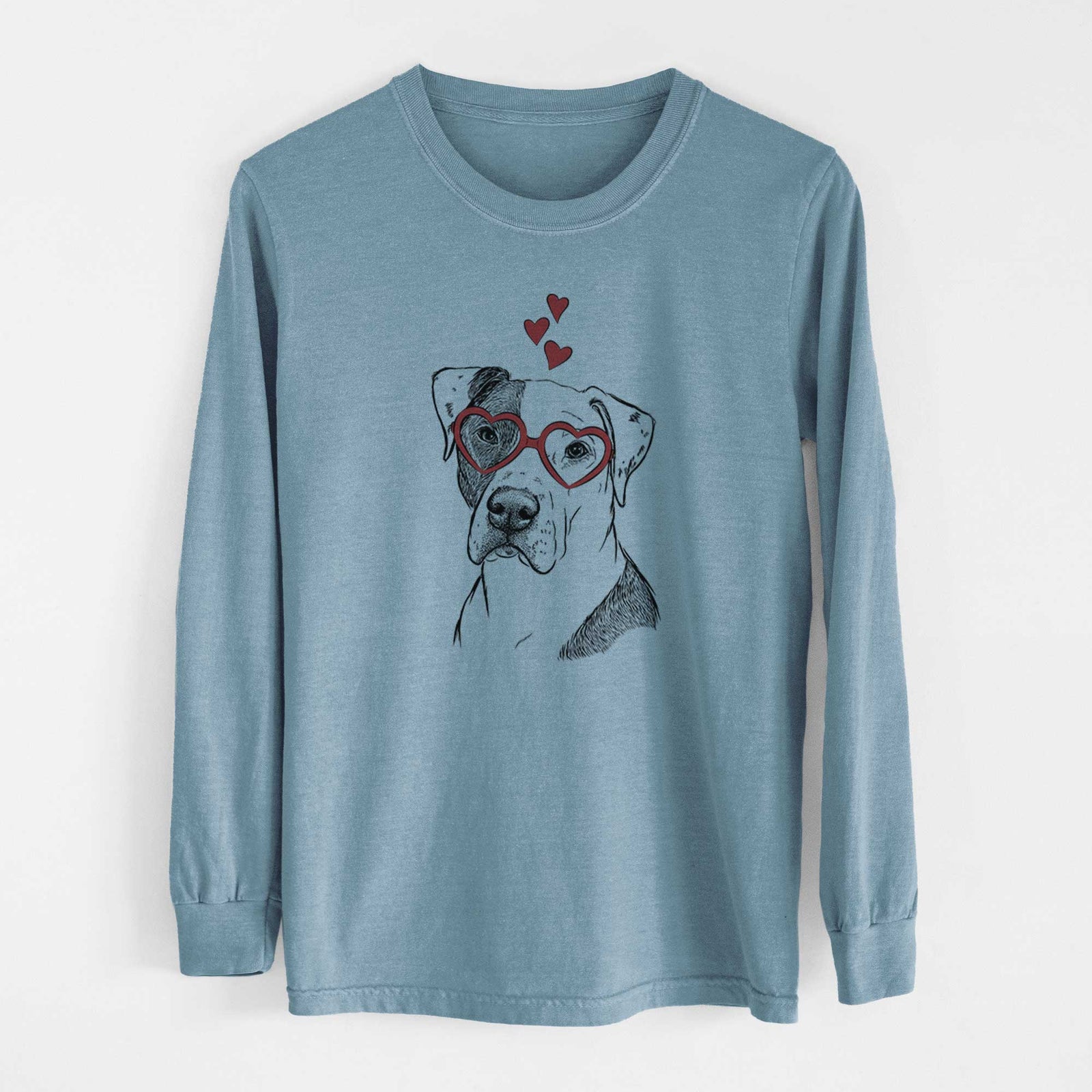 Valentine Duke the American Staffordshire Terrier Mix - Heavyweight 100% Cotton Long Sleeve