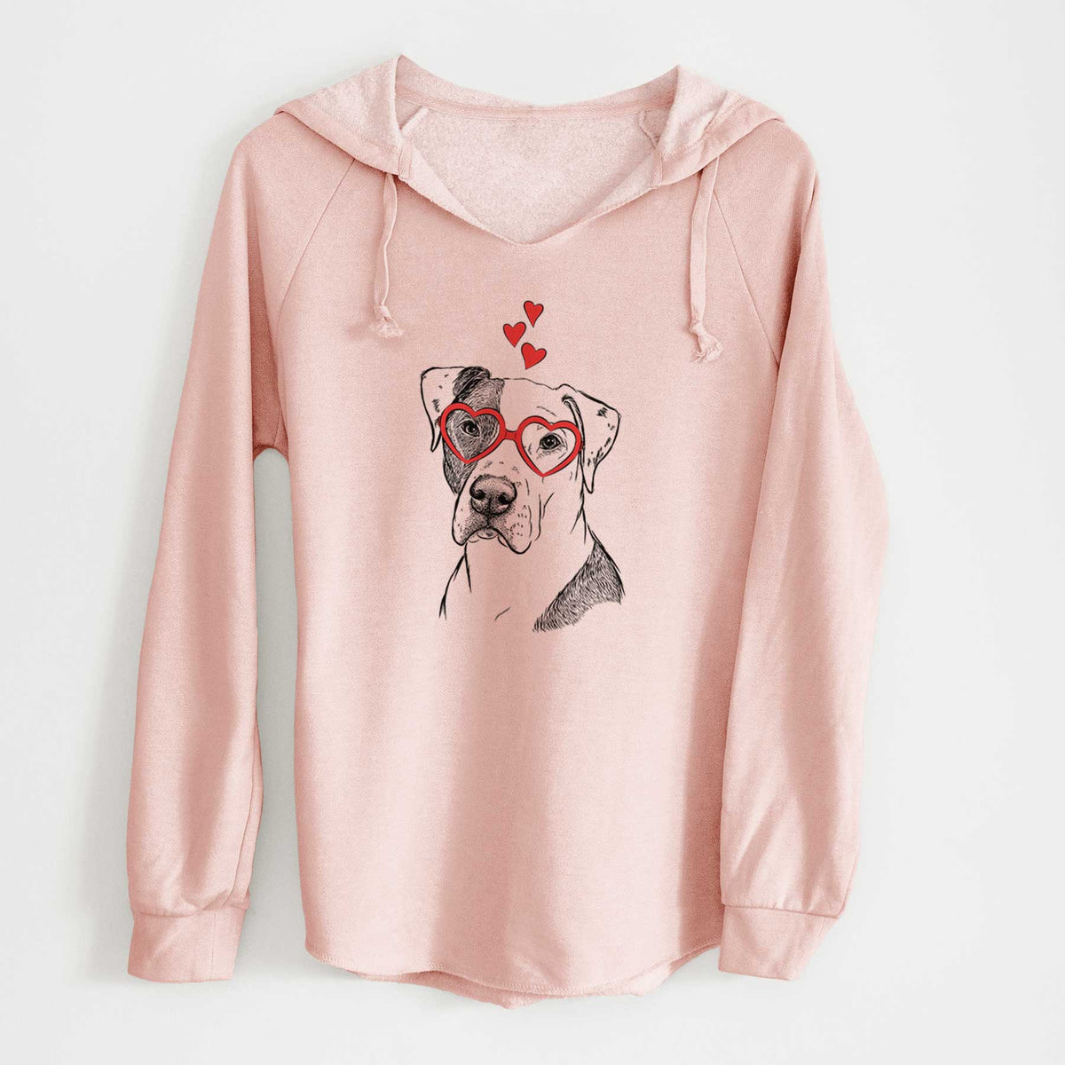 Valentine Duke the American Staffordshire Terrier Mix - Cali Wave Hooded Sweatshirt