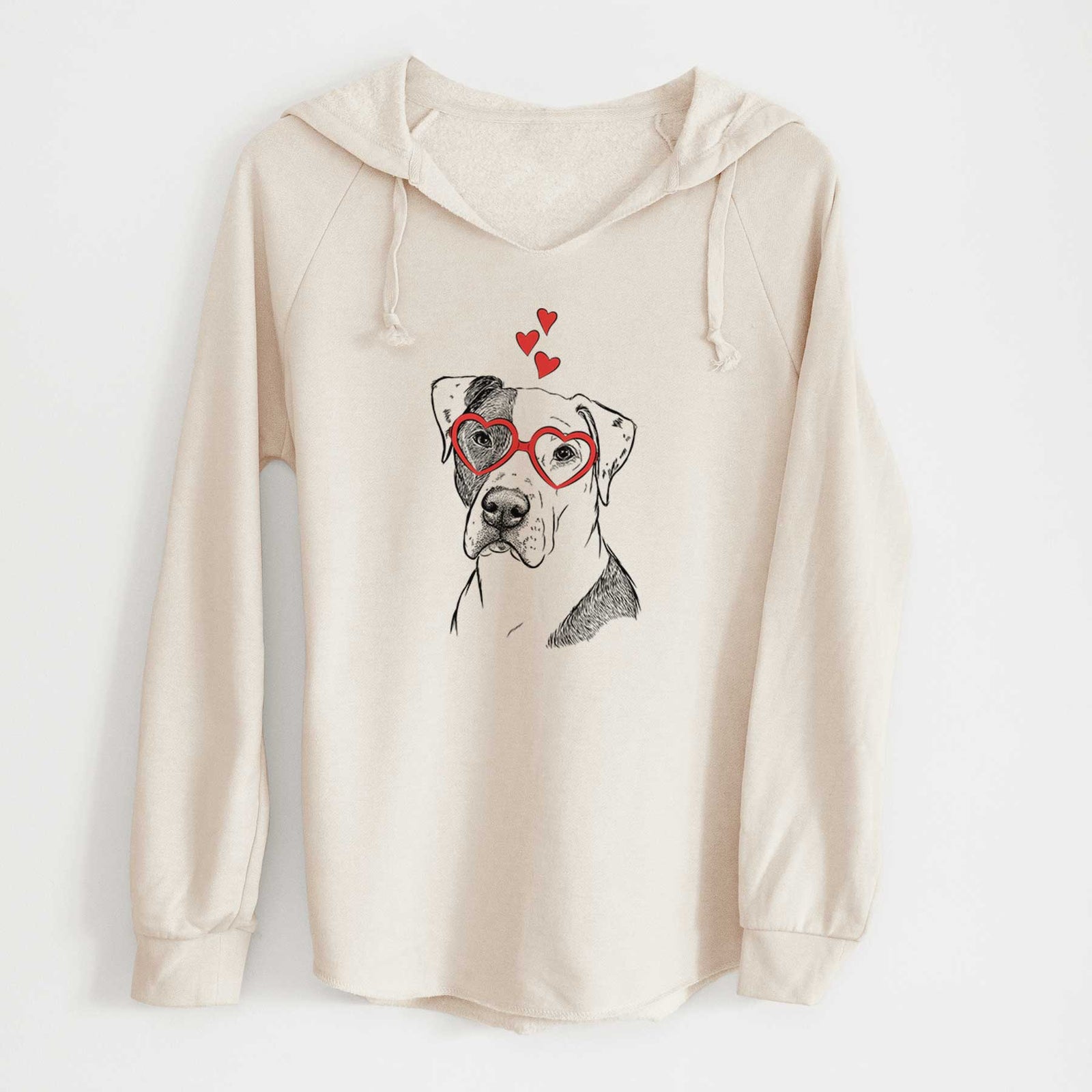Valentine Duke the American Staffordshire Terrier Mix - Cali Wave Hooded Sweatshirt