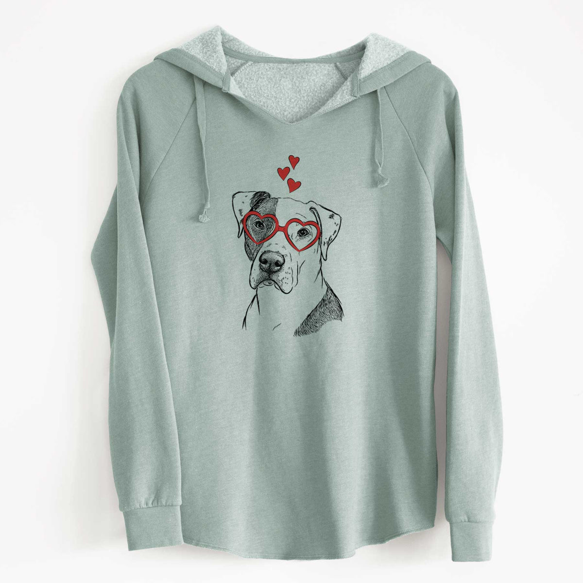 Valentine Duke the American Staffordshire Terrier Mix - Cali Wave Hooded Sweatshirt
