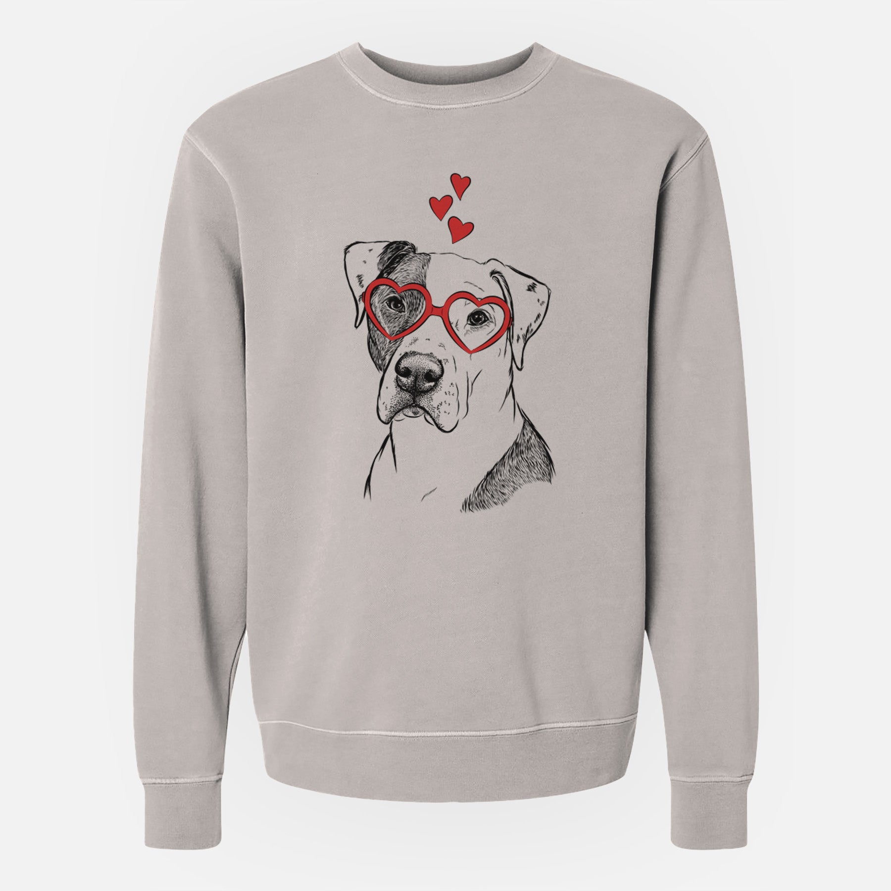 Valentine Duke the American Staffordshire Terrier Mix - Unisex Pigment Dyed Crew Sweatshirt