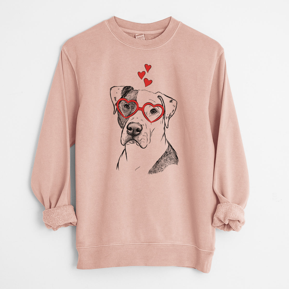 Valentine Duke the American Staffordshire Terrier Mix - Unisex Pigment Dyed Crew Sweatshirt