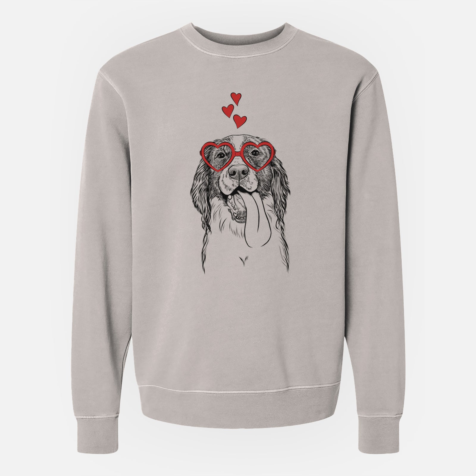 Valentine Duke the English Springer Spaniel - Unisex Pigment Dyed Crew Sweatshirt