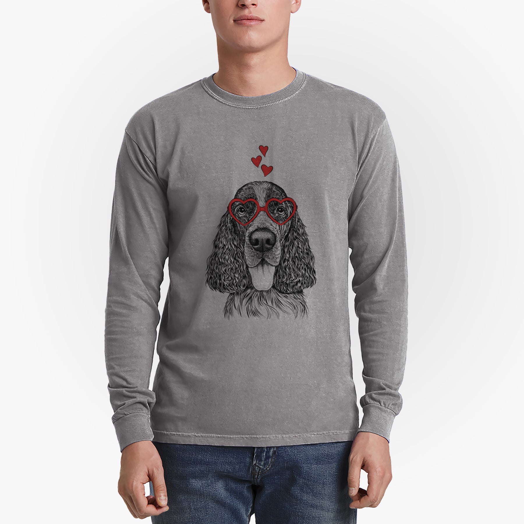 Valentine Duke the English Springer Spaniel - Heavyweight 100% Cotton Long Sleeve