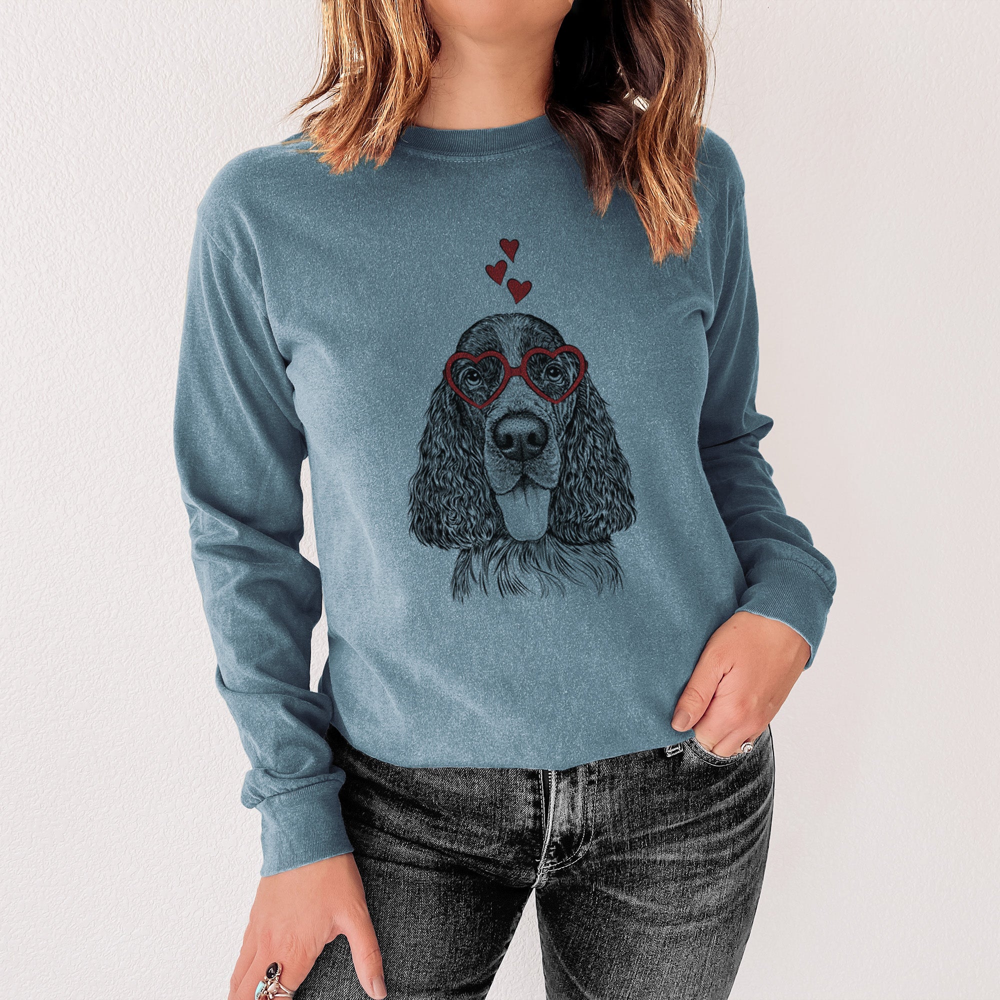 Valentine Duke the English Springer Spaniel - Heavyweight 100% Cotton Long Sleeve