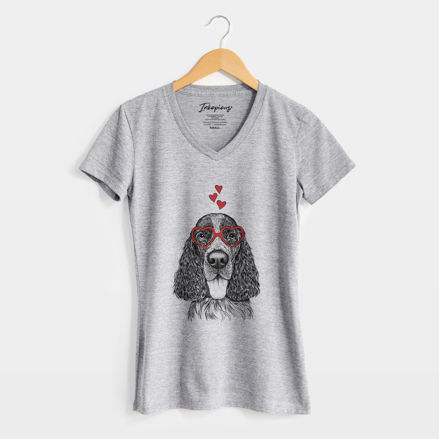 Valentine Duke the English Springer Spaniel - Women's Perfect V-neck Shirt