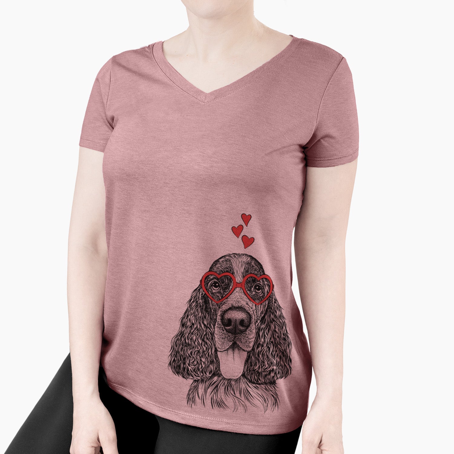 Valentine Duke the English Springer Spaniel - Women's Perfect V-neck Shirt