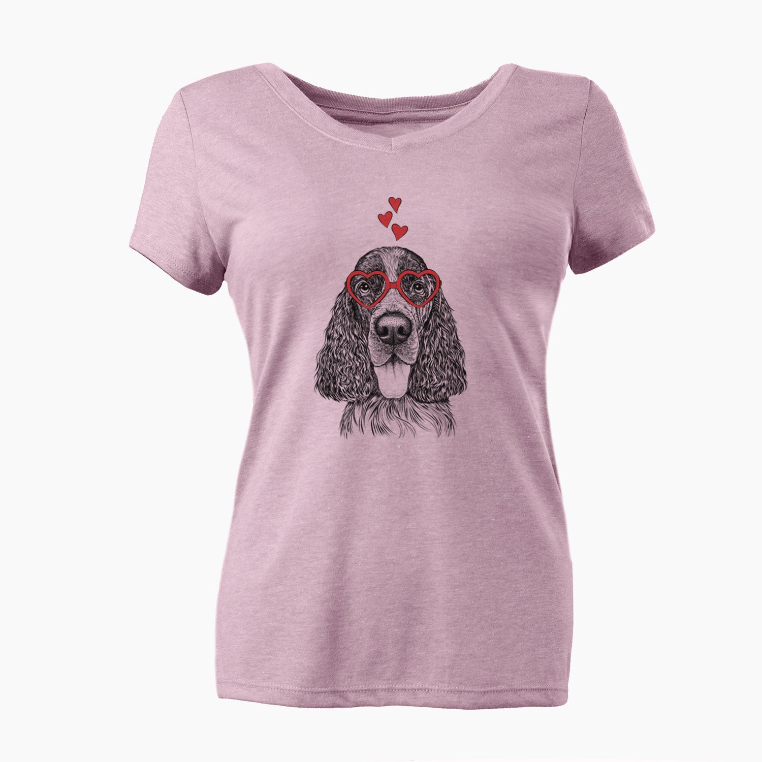 Valentine Duke the English Springer Spaniel - Women's Perfect V-neck Shirt