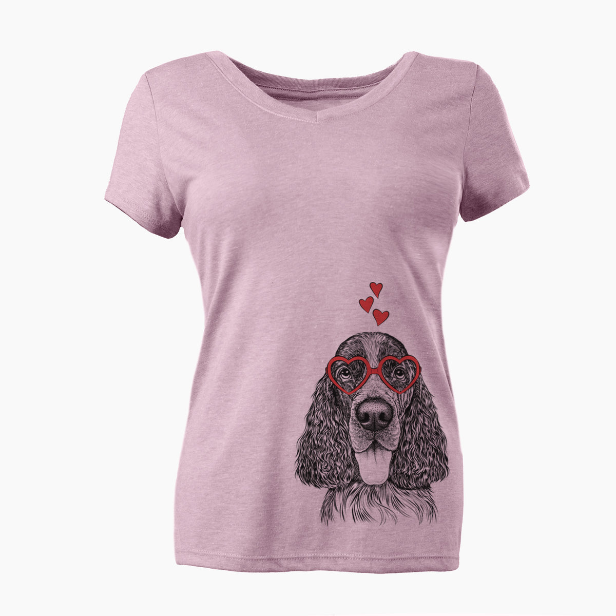 Valentine Duke the English Springer Spaniel - Women's Perfect V-neck Shirt