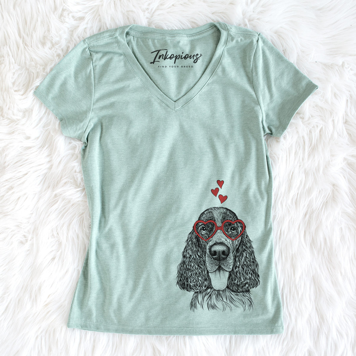 Valentine Duke the English Springer Spaniel - Women&#39;s Perfect V-neck Shirt