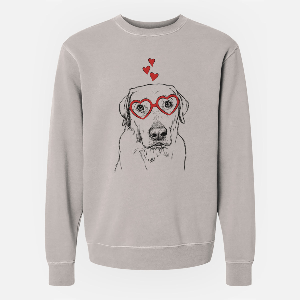 Valentine Duke the Yellow Lab - Unisex Pigment Dyed Crew Sweatshirt
