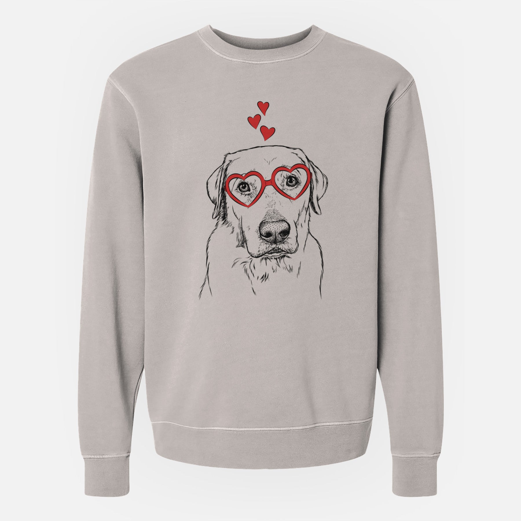 Valentine Duke the Yellow Lab - Unisex Pigment Dyed Crew Sweatshirt