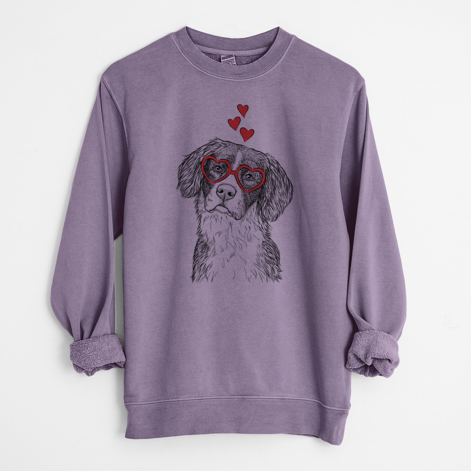 Valentine Dulce  the Drentsche Patrijshond - Unisex Pigment Dyed Crew Sweatshirt