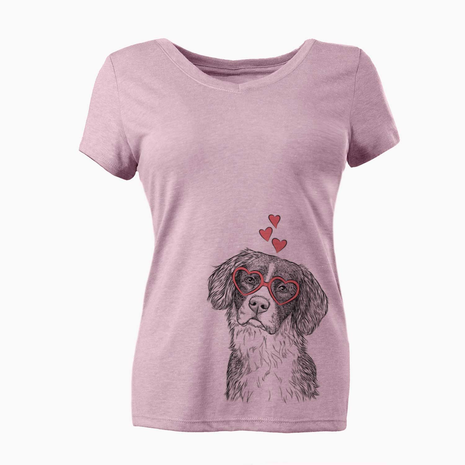 Valentine Dulce  the Drentsche Patrijshond - Women's V-neck Shirt