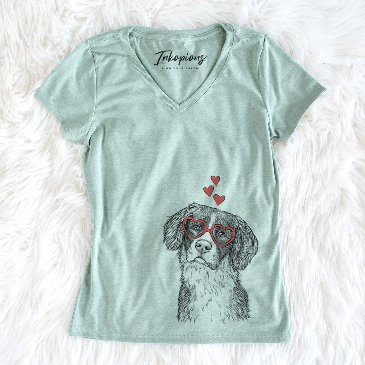 Valentine Dulce  the Drentsche Patrijshond - Women&#39;s V-neck Shirt