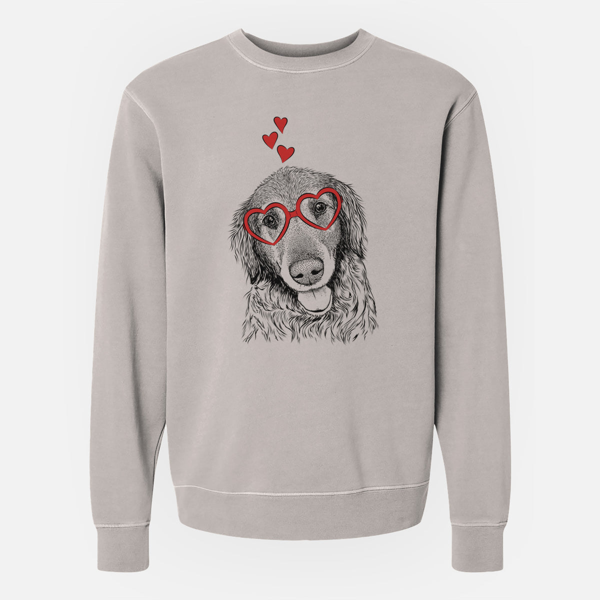 Valentine Duncan the Golden Retriever - Unisex Pigment Dyed Crew Sweatshirt