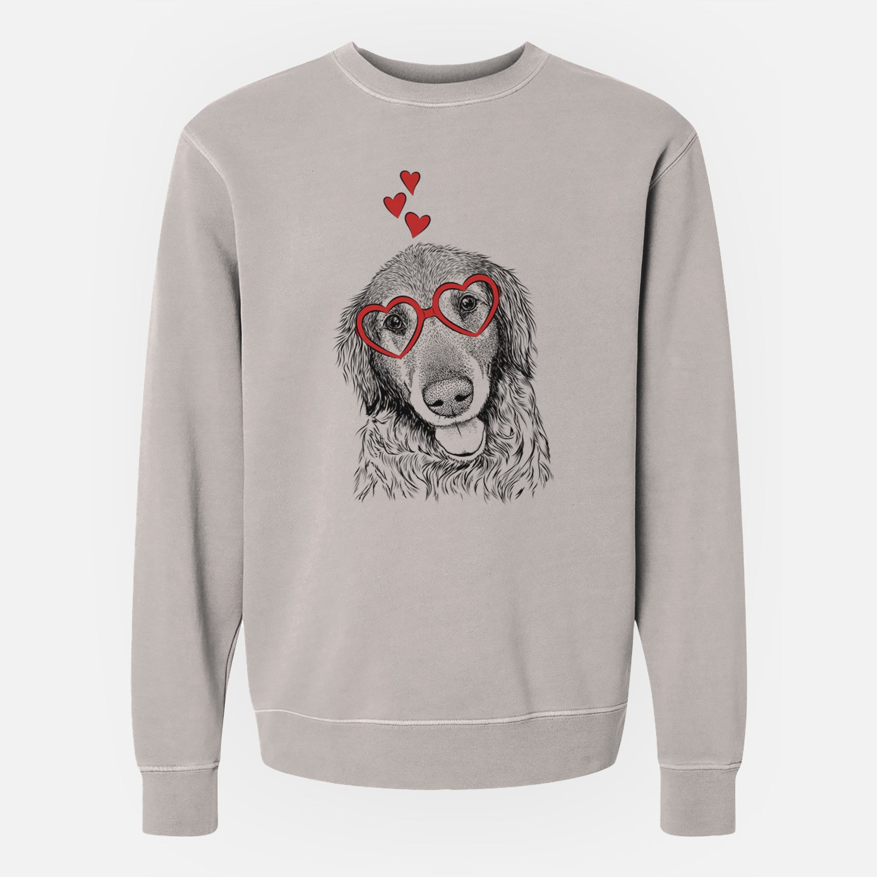 Valentine Duncan the Golden Retriever - Unisex Pigment Dyed Crew Sweatshirt