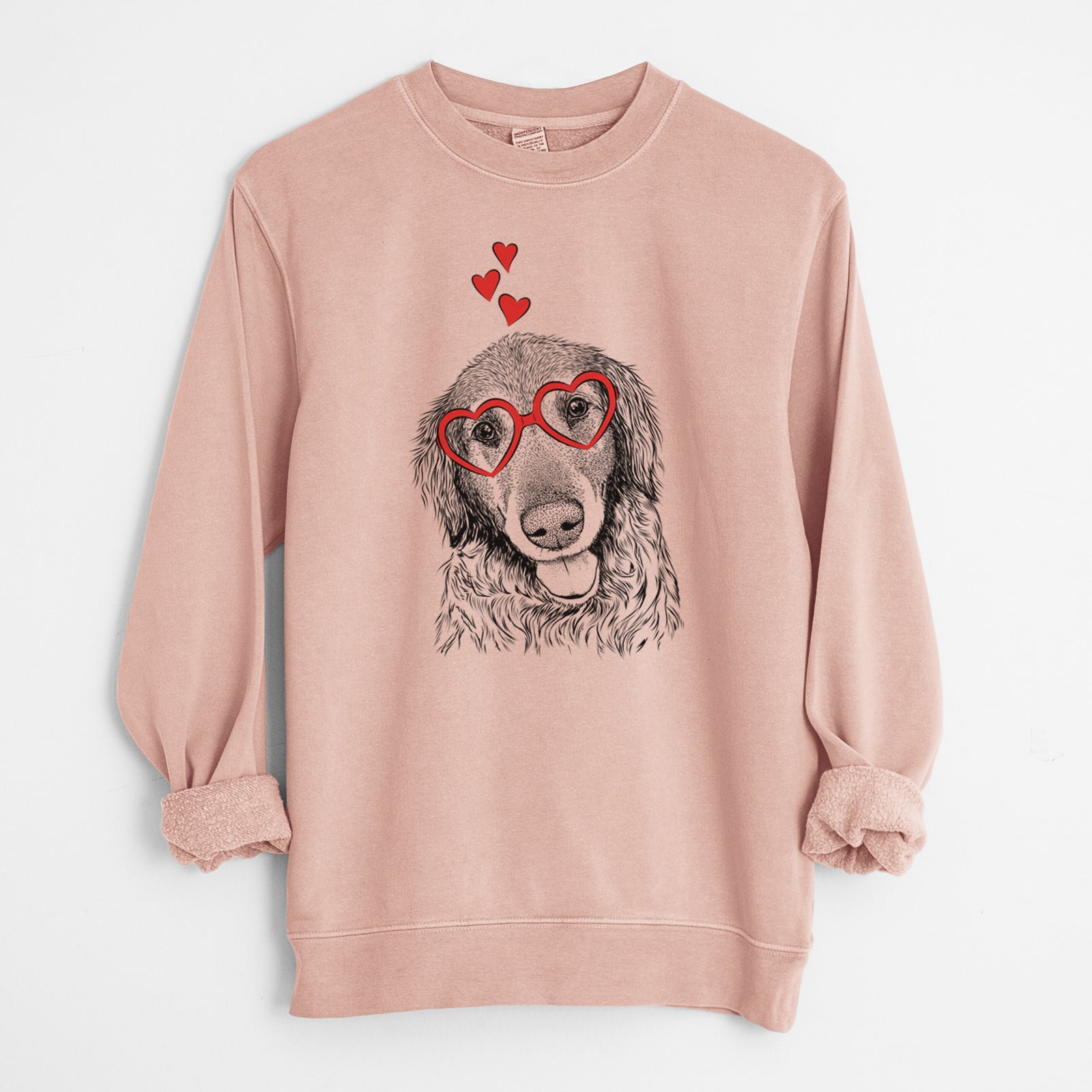 Valentine Duncan the Golden Retriever - Unisex Pigment Dyed Crew Sweatshirt