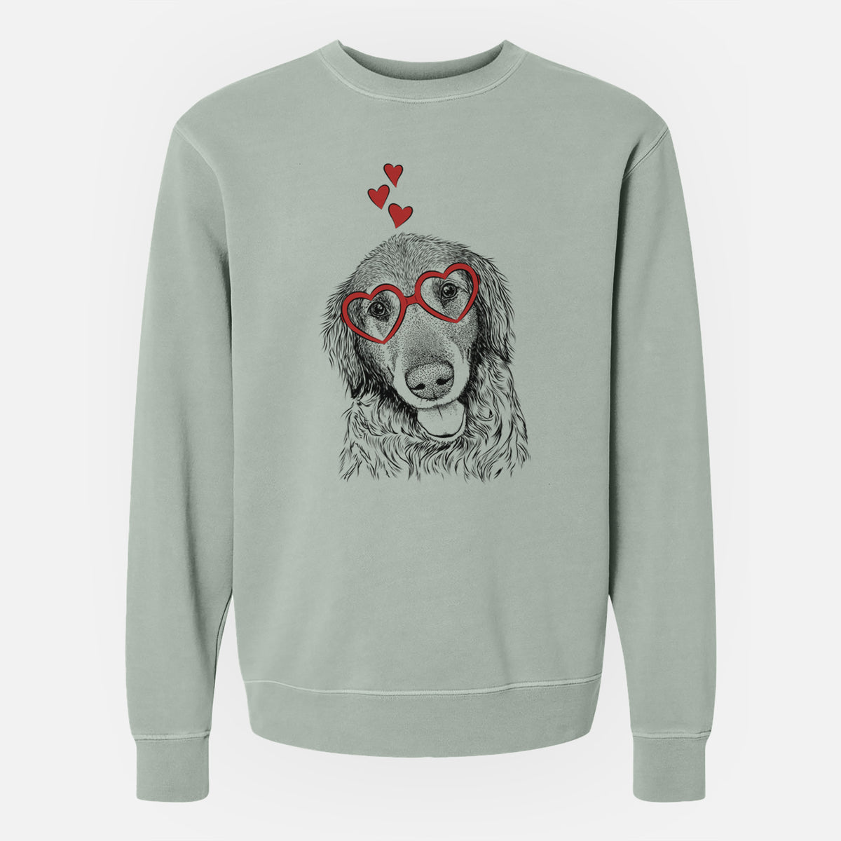 Valentine Duncan the Golden Retriever - Unisex Pigment Dyed Crew Sweatshirt