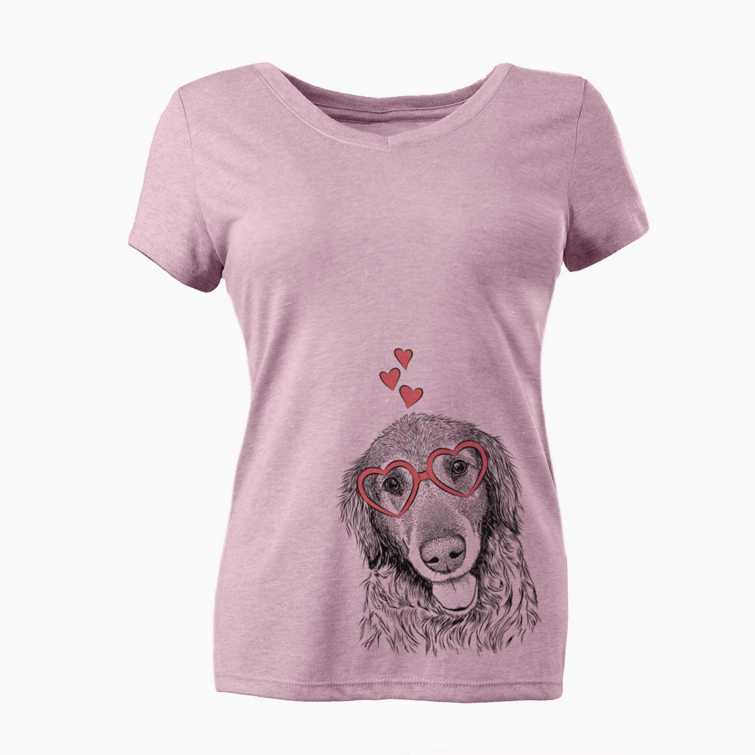 Valentine Duncan the Golden Retriever - Women's V-neck Shirt