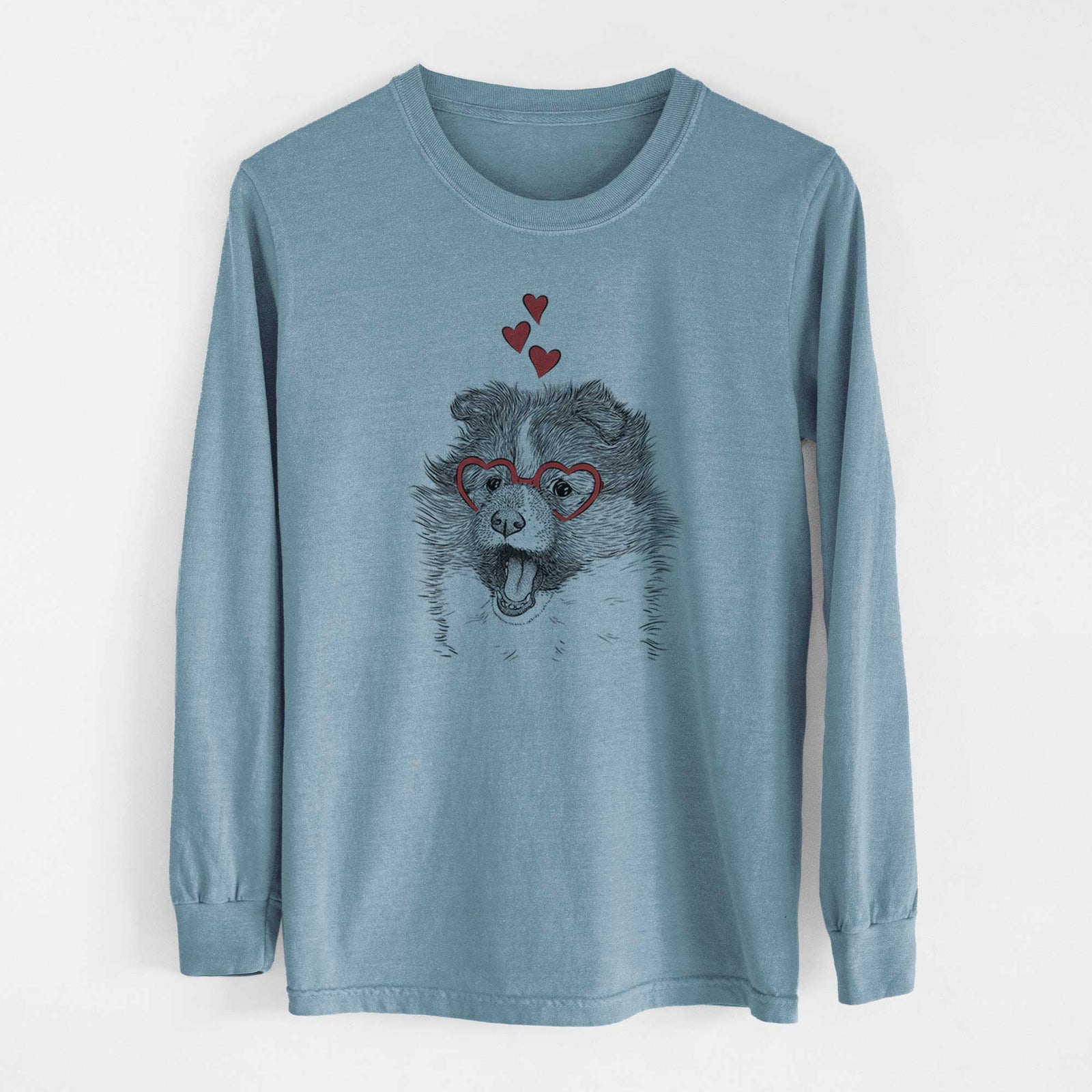 Valentine Dylan the Shetland Sheepdog - Heavyweight 100% Cotton Long Sleeve