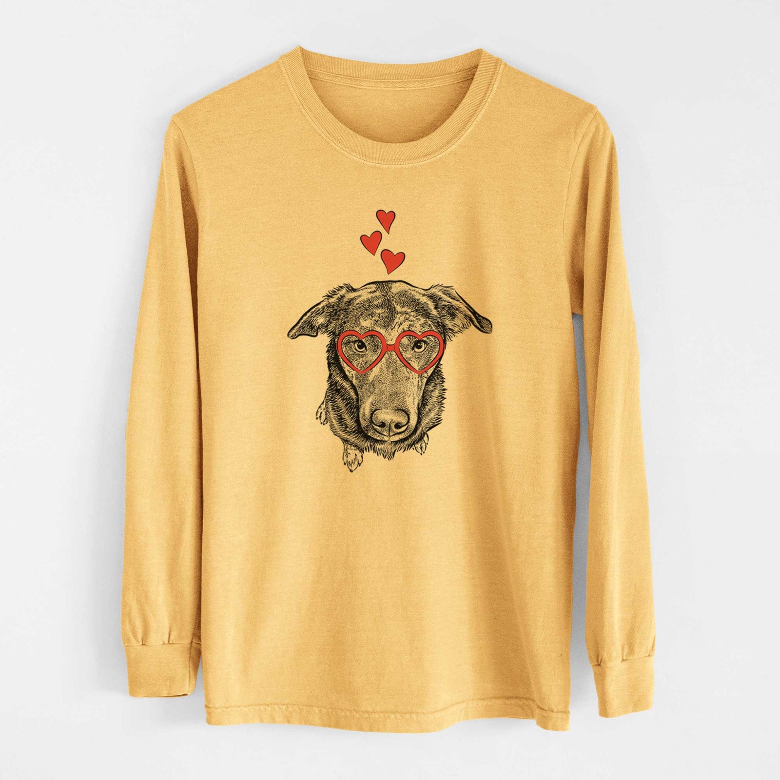 Valentine Echo the Pitbull Beagle Mix - Heavyweight 100% Cotton Long Sleeve