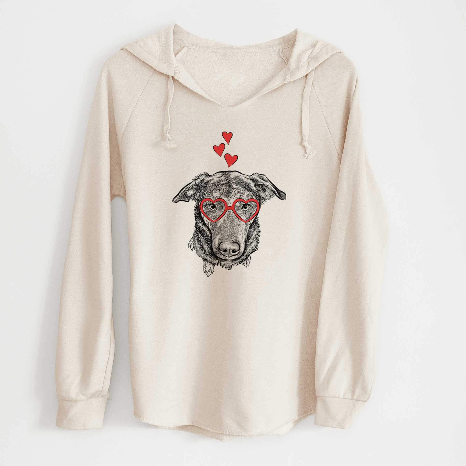 Valentine Echo the Pitbull Beagle Mix - Cali Wave Hooded Sweatshirt