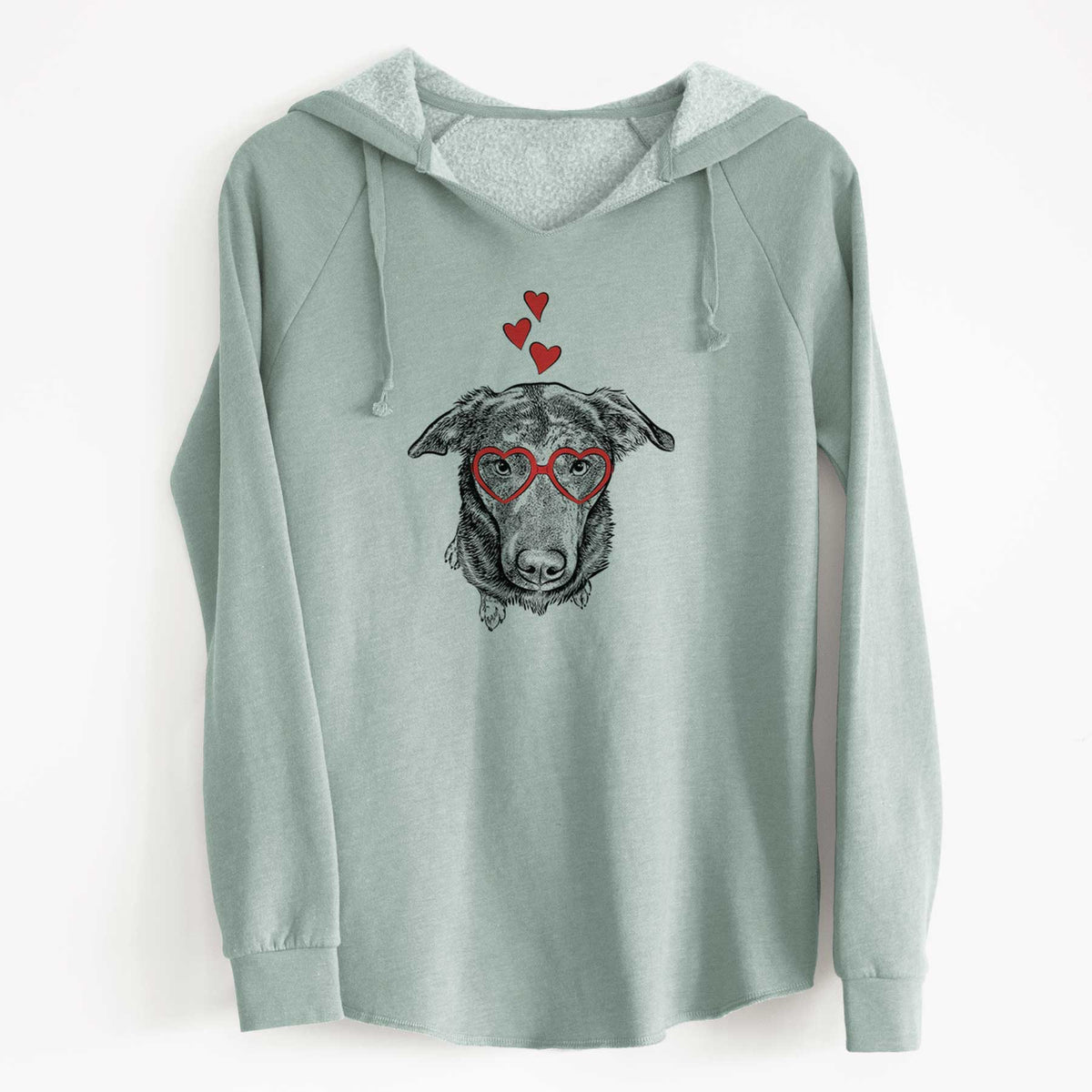 Valentine Echo the Pitbull Beagle Mix - Cali Wave Hooded Sweatshirt