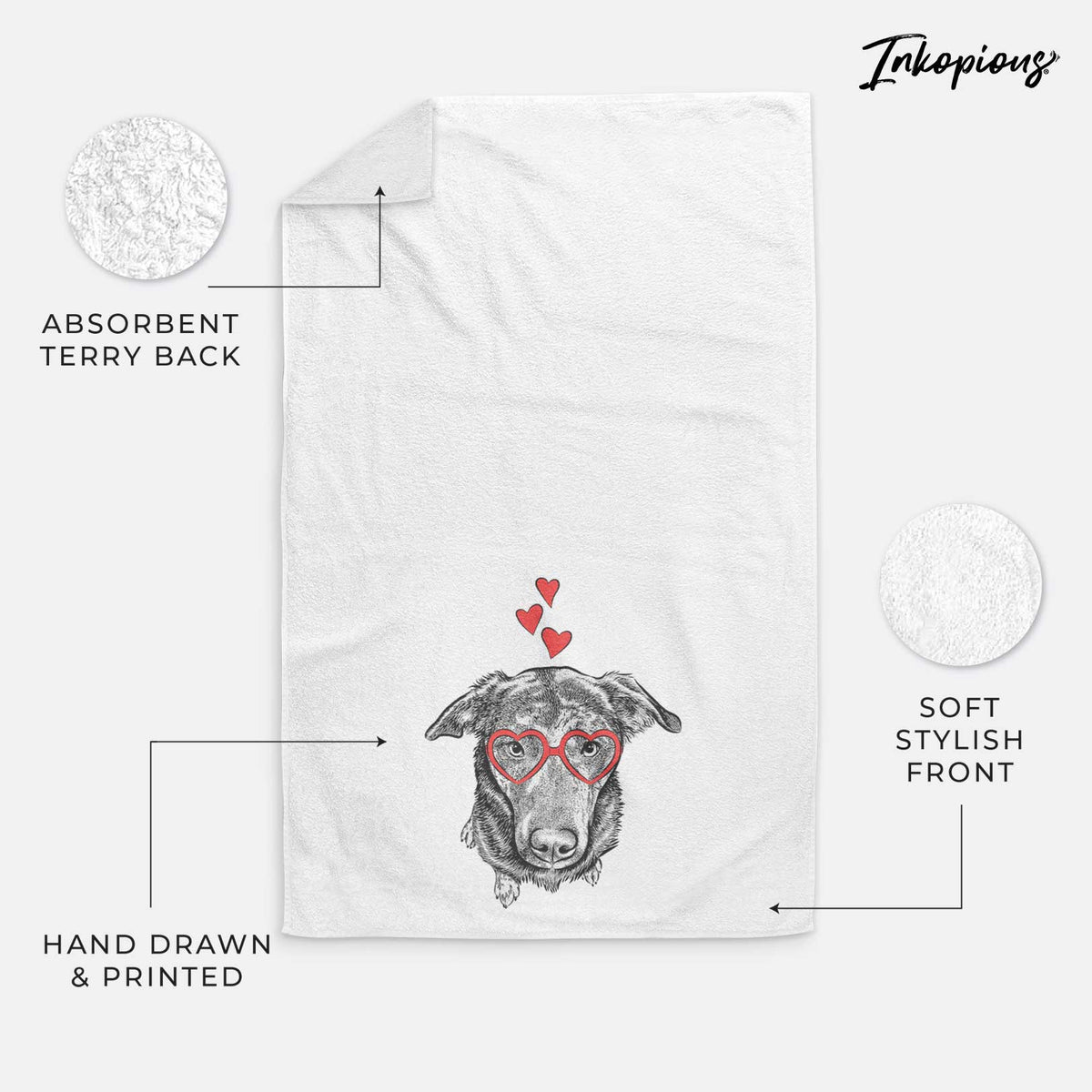 Echo the Pitbull Beagle Mix Decorative Hand Towel