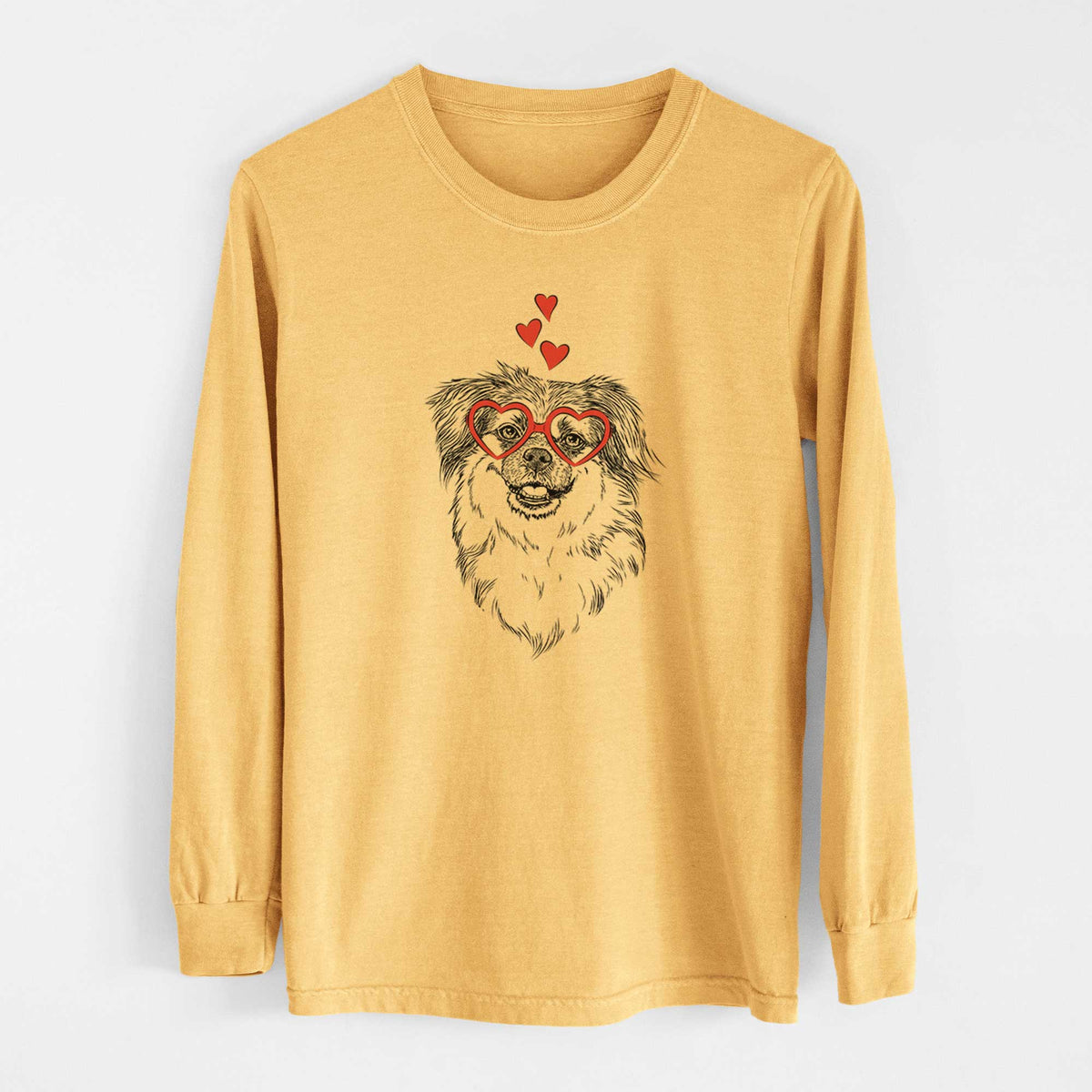 Valentine Ed the Tibetan Spaniel - Heavyweight 100% Cotton Long Sleeve