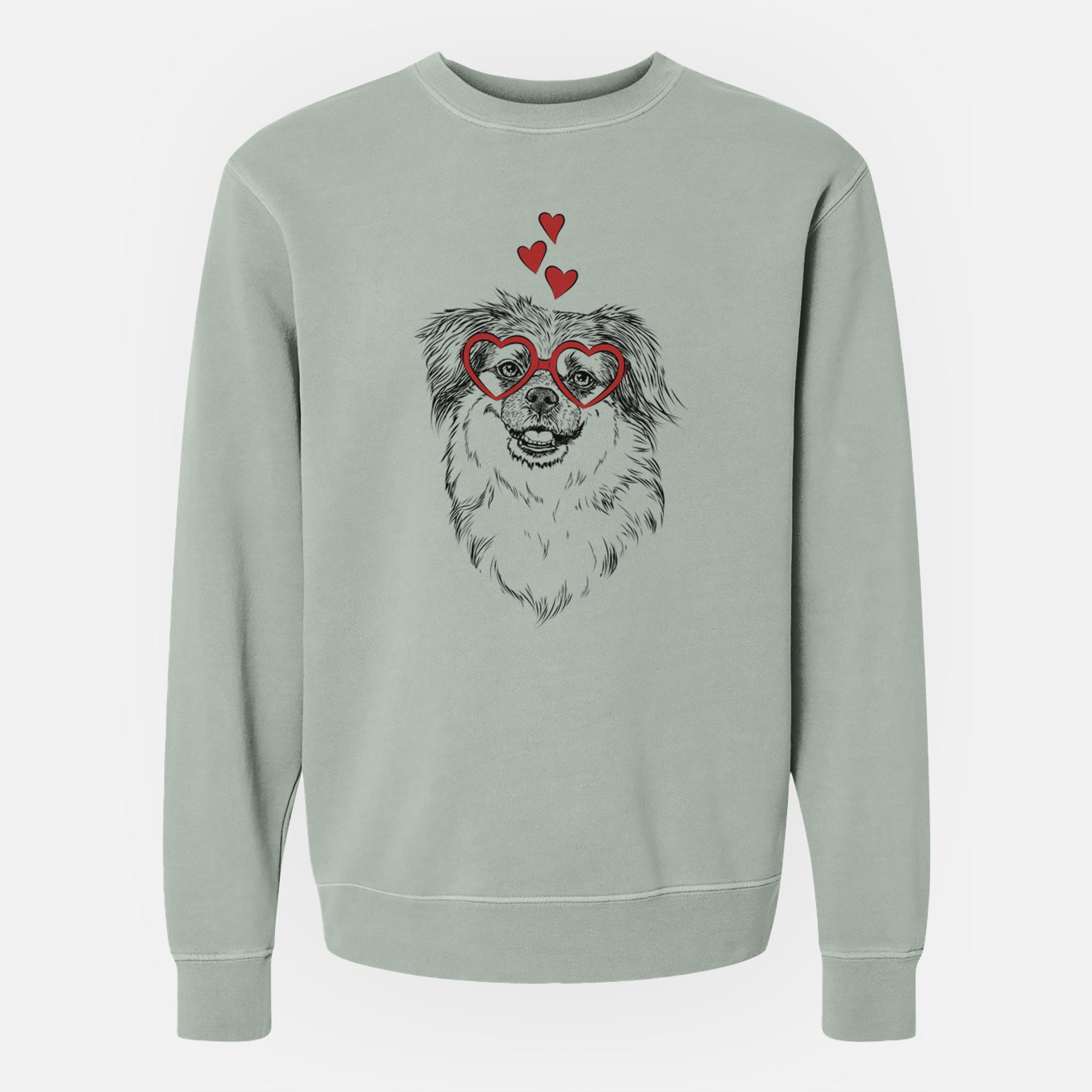 Valentine Ed the Tibetan Spaniel - Unisex Pigment Dyed Crew Sweatshirt