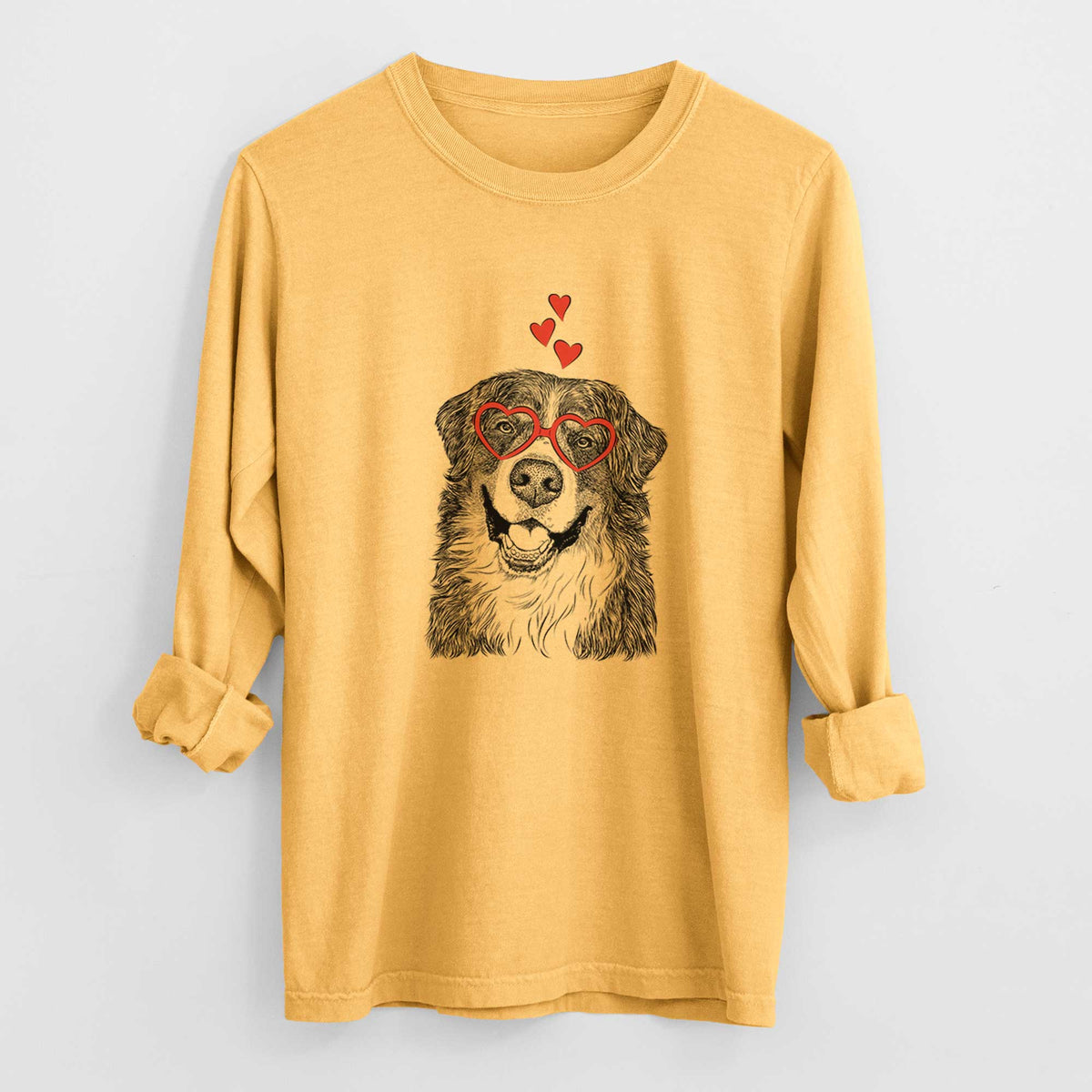 Valentine Eiger the Bernese Mountain Dog - Heavyweight 100% Cotton Long Sleeve