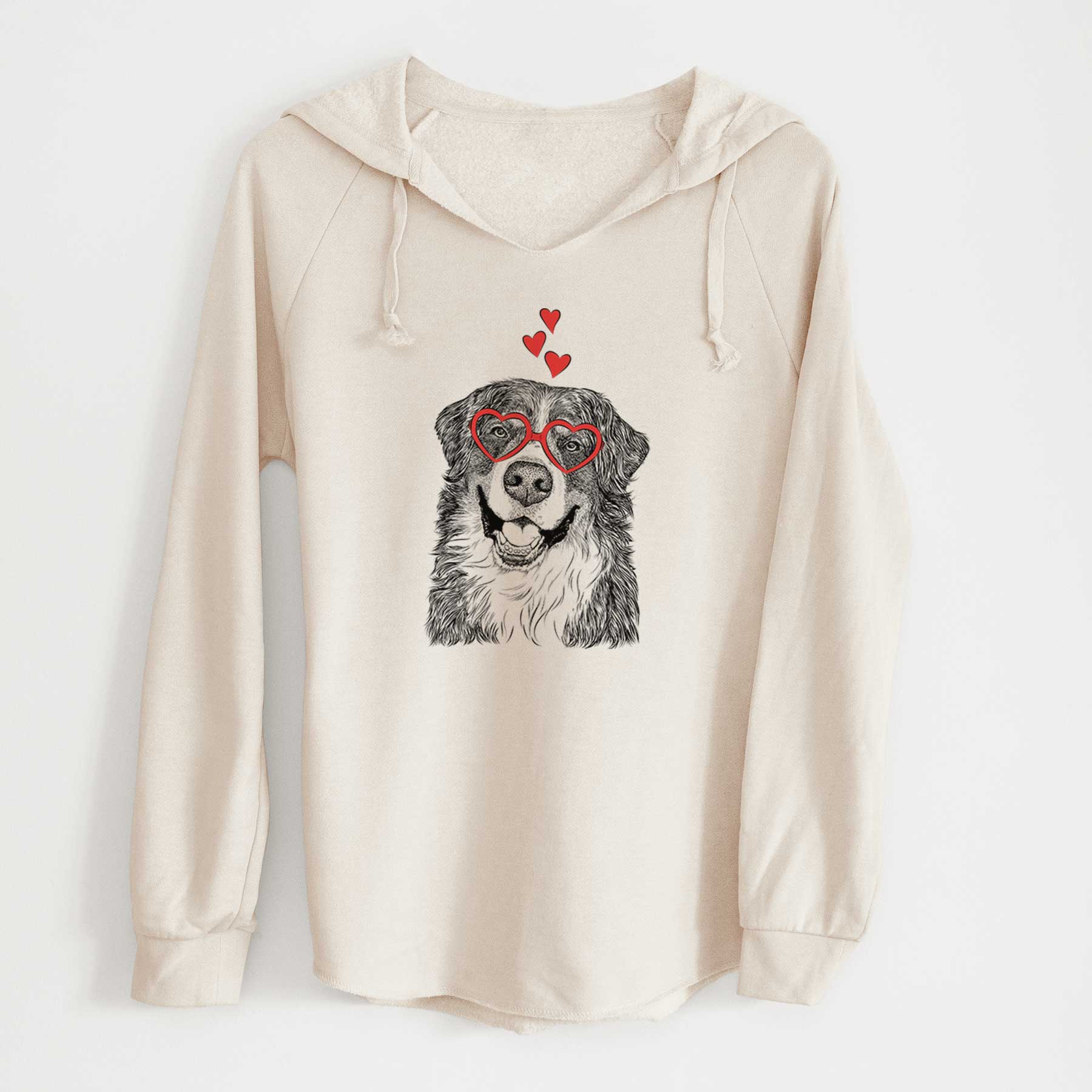 Valentine Eiger the Bernese Mountain Dog - Cali Wave Hooded Sweatshirt