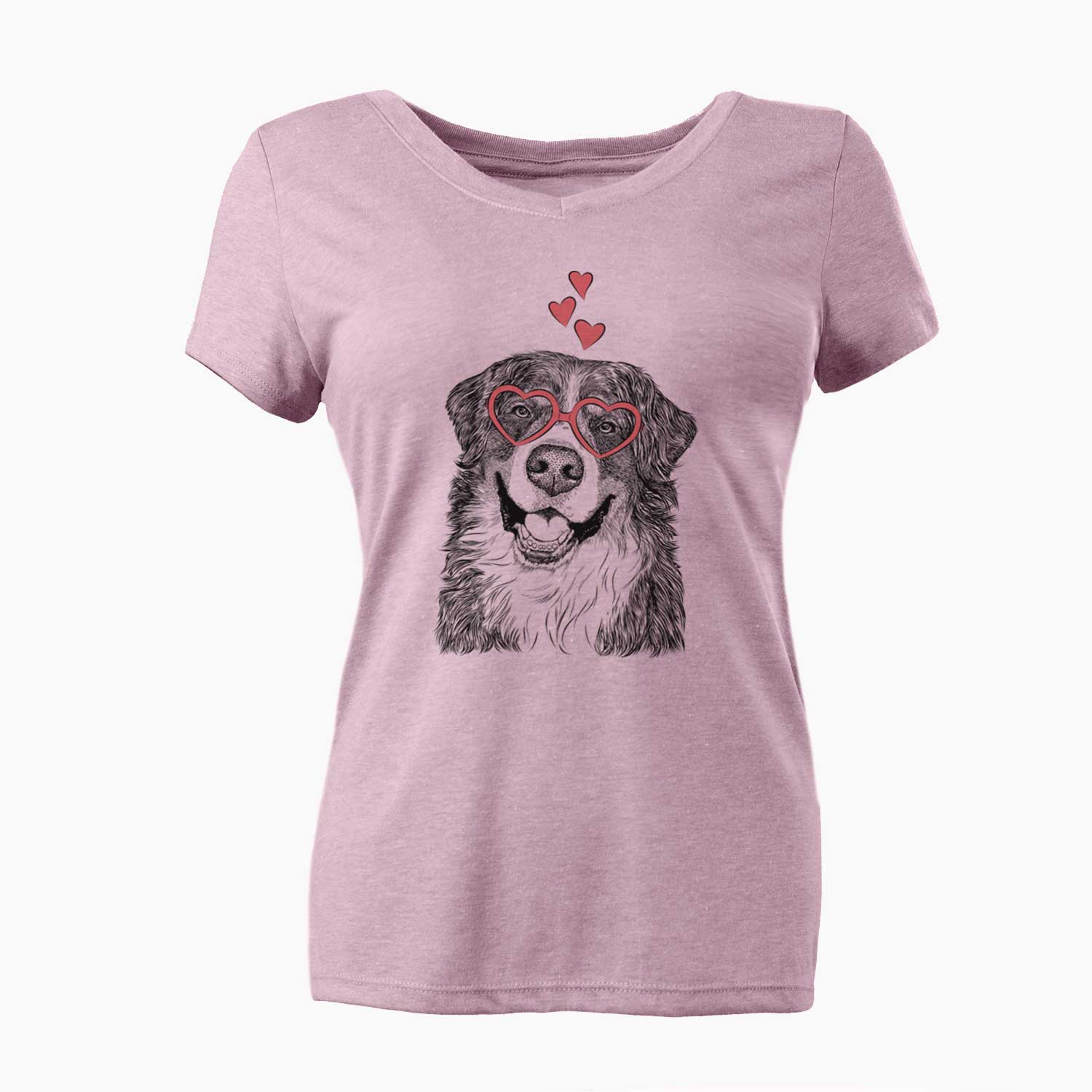 Valentine Eiger the Bernese Mountain Dog - Women's V-neck Shirt