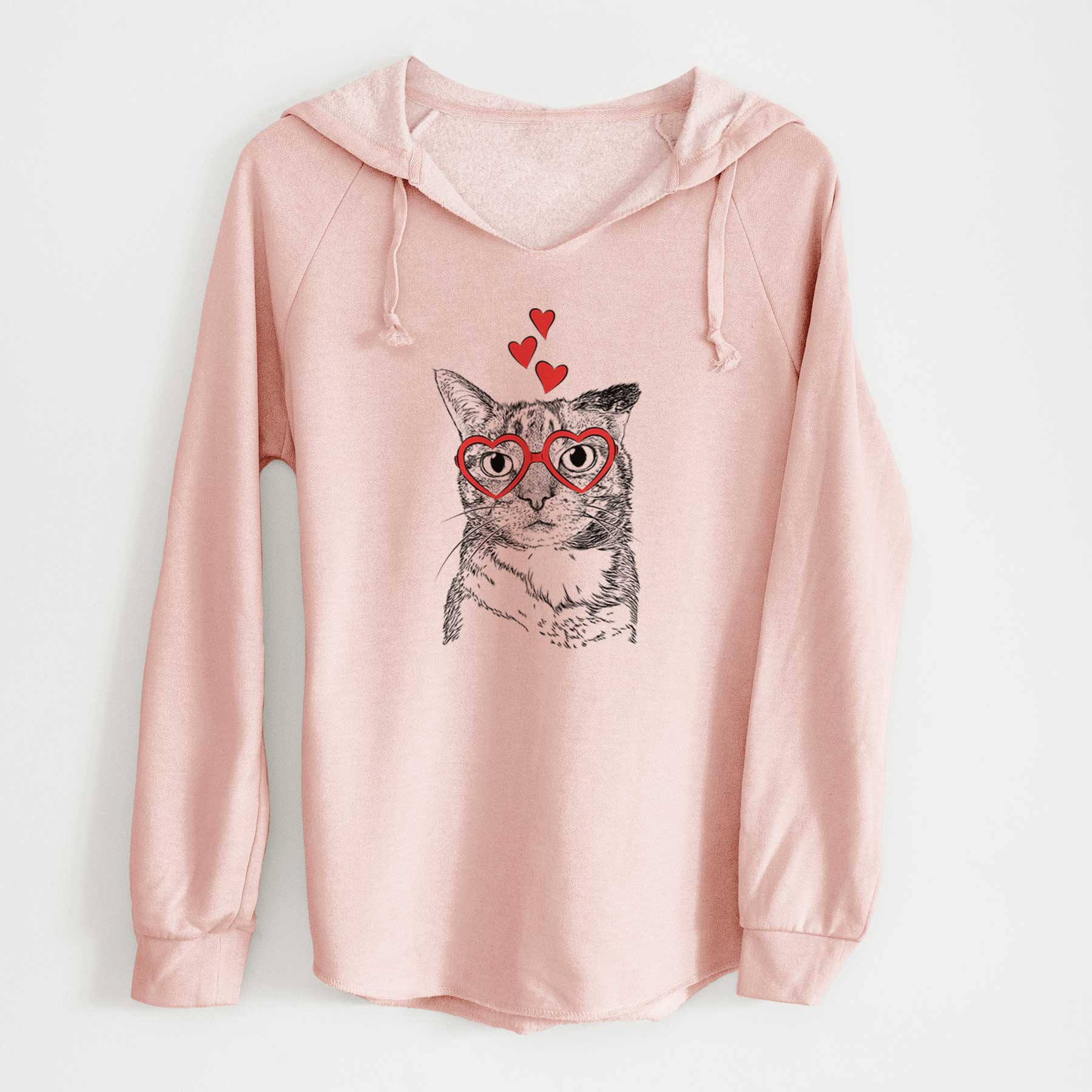 Valentine Eleanor the Domestic Shorthair Cat - Cali Wave Hooded Sweatshirt