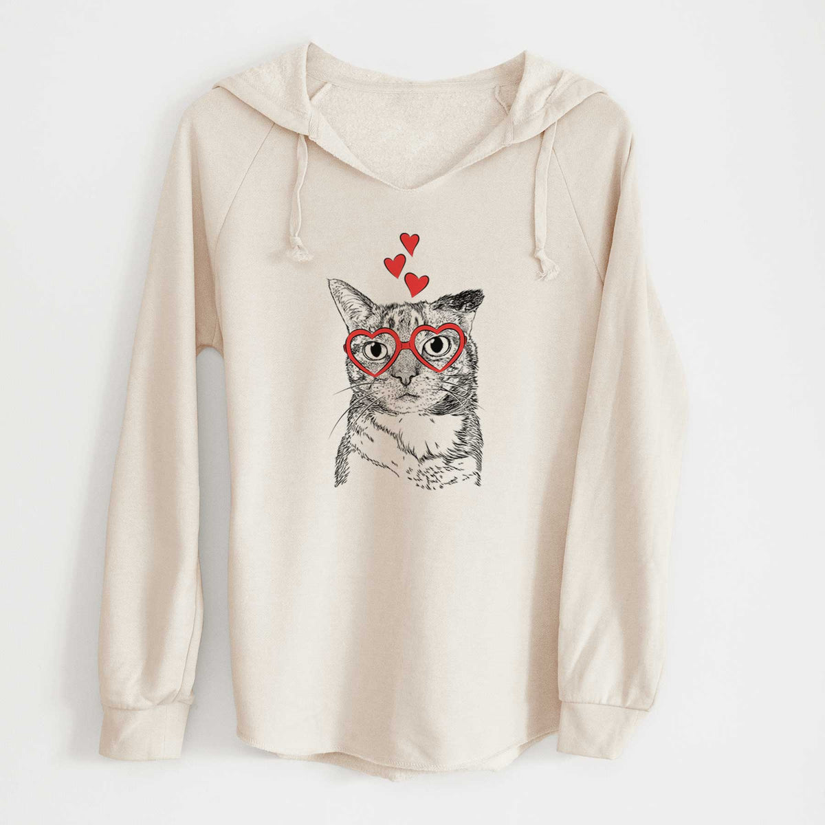 Valentine Eleanor the Domestic Shorthair Cat - Cali Wave Hooded Sweatshirt