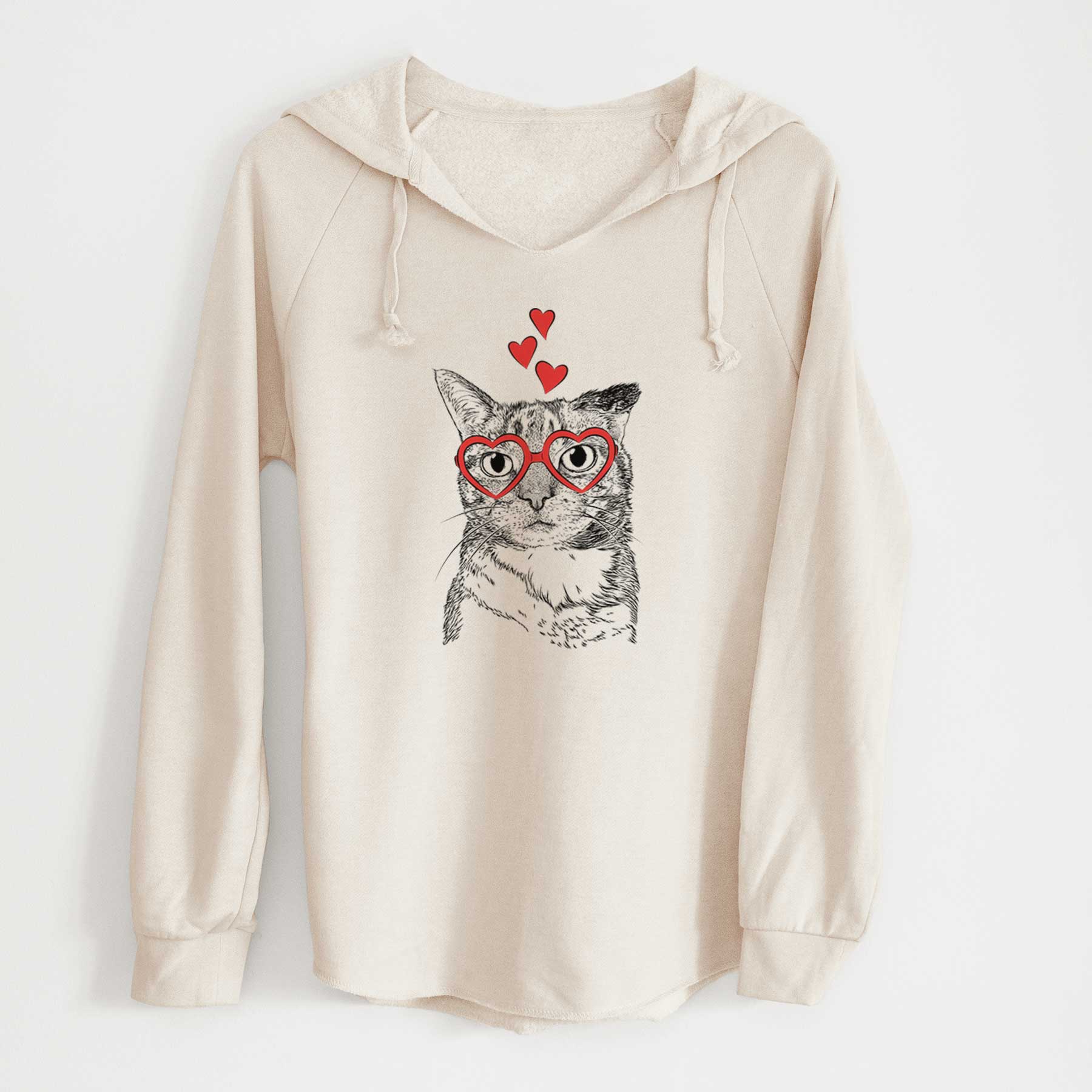 Valentine Eleanor the Domestic Shorthair Cat - Cali Wave Hooded Sweatshirt